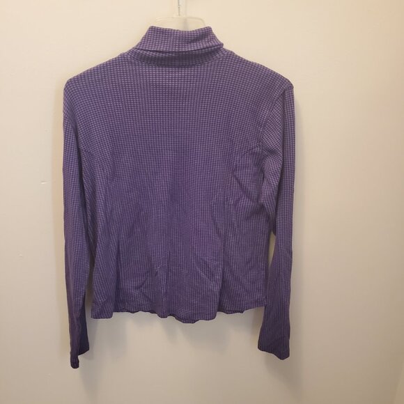 Women's Cold Water Creek turtleneck, Purple plaid, Size L, Long Sleve, Great Con - Picture 3 of 3